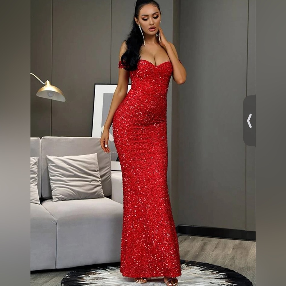 Red Sequin Gown